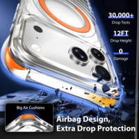 Coque de téléphone magnétique transparente antichoc et anti-chute pour iPhone 18 17 16 Pro Max 15 Plus – Vente en gros