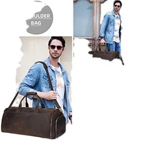 Sac de voyage convertible BSCI Factory Carry on Bag, sac à vêtements en cuir pleine fleur pour homme, sac à dos de voyage - Product Image 6