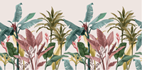 Papier peint mural 3D personnalisé avec des feuilles tropicales pour la maison, les restaurants, les boutiques, fabriqué sur mesure à partir de vos images ou d'AI et en fonction de la taille du mur