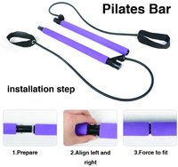Kit de barre de yoga et de pilates portable de haute qualité, sans latex, avec bande de résistance, bâton d'exercice pour femmes