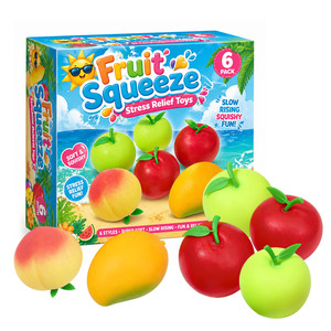 Nuevo paquete de juguetes blandos de frutas: manzana, mango, melocotón. Paquete de juguetes blandos antiestrés, comida de juguete realista, suave, de subida lenta, recuerdo de fiesta, bola antiestrés. - Product Image 1