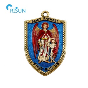 Collier personnalisé avec pendentif religieux Saint Raphaël l'Archange, médaille, médaillon, médaille personnalisée de Saint Raphaël - Product Image 6
