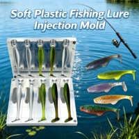 Moule d'injection pour leurres de pêche souples, personnalisé, haute précision, multi-cavités, pour leurres nageurs à queue de pagaie, en acier inoxydable de haute qualité