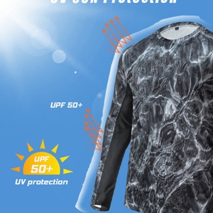 Camiseta de Pesca Personalizada al por Mayor, Manga Larga, Camuflaje, Protección UPF, Ropa de Pesca para Hombre, Camiseta de Pesca Unisex con Protección UV - Product Image 3
