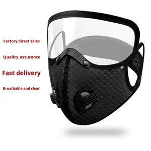 Masker Wajah <span class=keywords><strong>N95</strong></span> hitam Anti debu dapat dicuci, masker bersepeda kualitas tinggi dengan katup Filter udara, masker bersepeda luar ruangan - Product Image 2