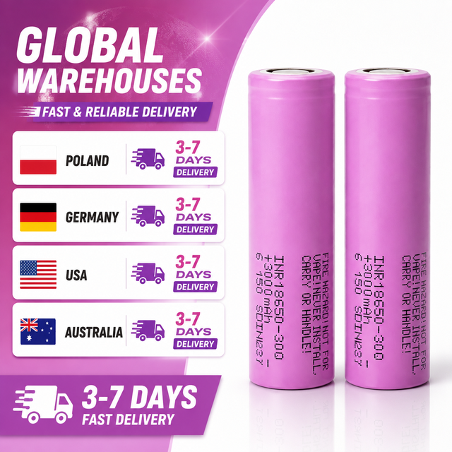 Samsungs INR18650-30Q 18650 Lithium Ion Battery 3000mAh 10C 30A High Discharge 3.6V Rechargeable CylindricalCell