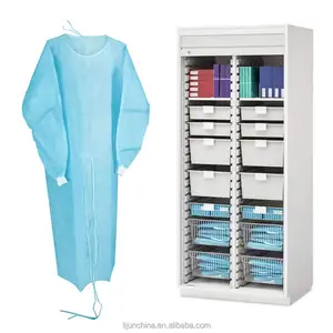 Vestidos de iaolação médica à prova d'água, cor personalizada, nível 2, não tecido, pp/pe, com proteção de trabalho