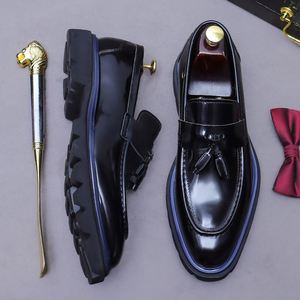 Mocasines de Hombre de Alta Calidad para Personalización al por Mayor. Zapatos de Cuero Genuino con Tratamiento de Color para Aumentar la Altura, Otoño - Product Image 1