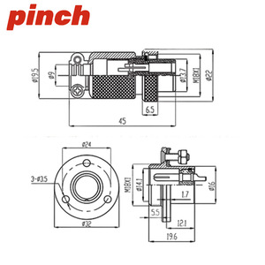 Pinch Gx16 Flange Socket Aviation <b>Plug</b> Male Female Fixed M16 Panel Mount 2 <b>Pin</b> <b>3</b> <b>Pin</b> 4 <b>Pin</b> 5 <b>Pin</b> - Product Image 2