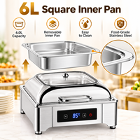 Réchaud de buffet de luxe en acier inoxydable, chauffe-plat portable coloré avec poignée pour hot pot