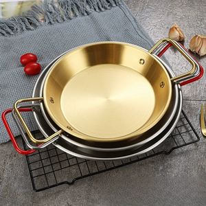 Plato para Paella <span class=keywords><strong>de</strong></span> Acero Inoxidable para Restaurante, con Doble Asa, para Servir Arroz con Mariscos, No se Permite Usar en Fuentes <span class=keywords><strong>de</strong></span> Calor Abiertas - Product Image 4