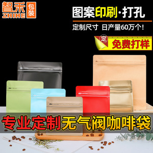 Zhihe Custom Printed Sealed Coffee Bean Storage Bags 8-Side Seal Zipper Airtight PET+PE China Made - Product Image 4