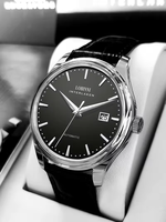 Montre mécanique automatique Robini pour homme, ultra-fine, décontractée et professionnelle, résistante à l'eau 5ATM, aiguilles, acier inoxydable, cuir véritable