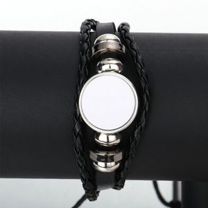 Bracelet en cuir vierge pour sublimation avec plaque en aluminium pour le bricolage - Product Image 4