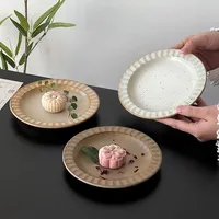 Assiettes en céramique rétro, 1 pièce, assiettes exquises pour le thé, les collations, les fruits, les desserts, les gâteaux, accessoires de cuisine, vaisselle en céramique