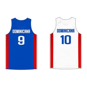 Cộng Hòa Dominican Khô Phù Hợp Với Thiết Kế Đơn Giản Bóng Rổ Jersey Màu Xanh Tùy Chỉnh Bóng Rổ Jersey