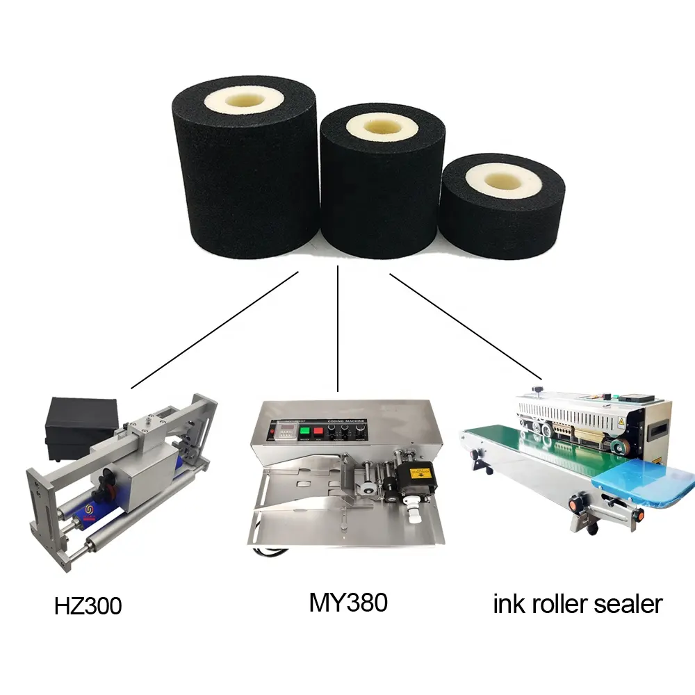 Voedselverpakkingen Label Datum Print Hot Inkt Roller Dia 36Mm Hoogte 32Mm Voor Mijn 380f Zwarte Effen Kleur Hete Inkt Rol