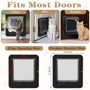 Porte intelligente pour chat avec télécommande et colliers connectés, pour usage intérieur, en plastique rectangulaire, pour chats - Product Image 5