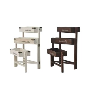 <b>Home</b> & Garden Wooden Flower Stand 3 Tier Foldable Freestanding Rectangle Plant Display Shelf for Living Room Balcony - Product Image 5