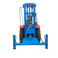 Rig de forage de puits d'eau monté sur tracteur hydraulique DTH de 200 m avec moteur diesel et moteur