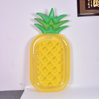 En stock, Vente chaude transfrontalière : Bouée de piscine gonflable ananas, Lit flottant aquatique, Chaise longue aquatique ananas