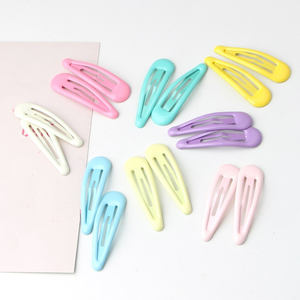 Horquillas BB de gota de lágrima Lisa colorida esmaltada de 5cm, pinzas de pelo de Metal de hierro para niños y niñas, accesorios para el cabello de Boutique de estilo dulce - Product Image 3