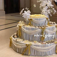 Luminaire de célébration en fer forgé en forme de S, étagère circulaire pour desserts, décoration de lieux de mariage, support à fleurs