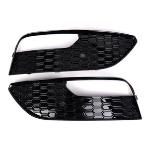 กระจังหน้าล่างทรงรังผึ้งสำหรับ Audi A3 S3 พร้อมกรอบไฟตัดหมอก สีดำเงา ABS คู่ ปี 2012-2016 ชุดแต่งอัพเกรด - Product Image 1