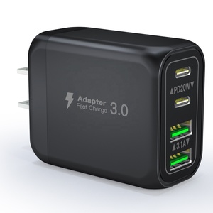 Nhà Máy Bán buôn USB C khối 40W 4 cổng tường cắm nhanh chóng sạc khối PD + QC Multiport <span class=keywords><strong>Power</strong></span> Adapter USB C Sạc Loại C - Product Image 1