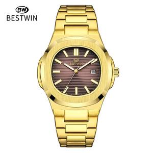 Orologi da <span class=keywords><strong>uomo</strong></span> BESTWIN, orologio al quarzo di lusso di marca, completamente in <span class=keywords><strong>acciaio</strong></span>, impermeabile, da polso, per affari. - Product Image 4