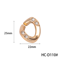 Chaîne en acrylique électroplaqué UV avec fermoir ouvrant 22*25mm, imitation métal, accessoire de collier en diamant HC, couleur or, argent, champagne
