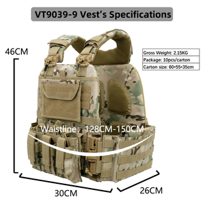 Taktische Weste mit Magazintasche, Molle-Angriffsweste, Schnellverschluss-Schutzweste, Plattenträger für Training und Einsätze - Product Image 2