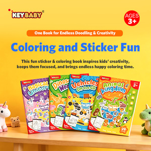 Keybaby Unicornio, 20 Páginas de Dibujo <span class=keywords><strong>para</strong></span> Niños y Pegatinas, Crayones, Marcadores, Lápices, Dinosaurios, Juguete de Viaje, Actividad Divertida <span class=keywords><strong>para</strong></span> Niños Pequeños - Product Image 2