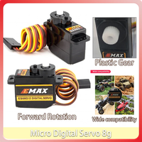 Micro-servo numérique en plastique EMAX Officiel ES08D 9g pour avion à voilure fixe, bateau RC, robot, hélicoptère FPV, pièces de modèles RC