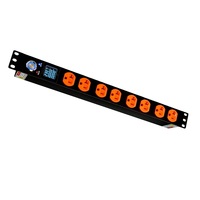 Nouvel aluminium argenté. Boîtier d'alimentation pour écran OLED, unité de distribution d'alimentation 19'' 1u, multiprise PDU, protection contre les surtensions, 8 prises Nema 5-20r