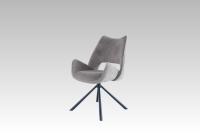 Nouvelle tendance, style nordique, housse en tissu, pieds en métal rembourrés avec 180 °   Chaise de salle à manger pivotante avec fonction de retour automatique et accoudoirs