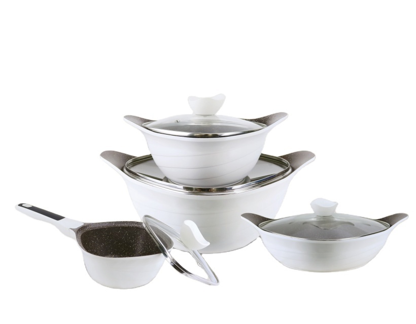2023 New Design High Quality 12 PCS Non Stick Cookware Sets Cooking Pot Household Utensils Kitchen Aluminum Casserole · image 1