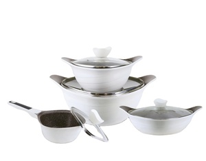 2023 nuevo diseño de alta calidad 12 Uds juegos de utensilios de cocina antiadherentes olla utensilios para el hogar cocina cazuela de aluminio - Product Image 1