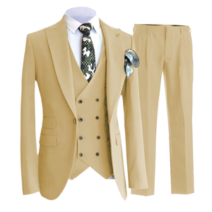 Abiti da lavoro e smoking da uomo più venduti per l'abbigliamento dello sposo. Giacche da uomo in tre pezzi traspiranti da sposa. - Product Image 6