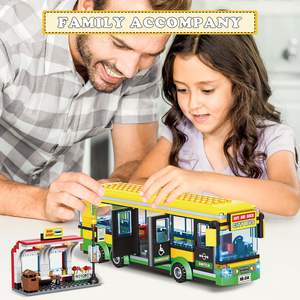 Juguete de Autobús EPT de 386 Piezas con Plataforma de Estación, Puertas y Asientos Realistas, Juego de Bloques de Construcción de Autobús Urbano para Niños - Product Image 2