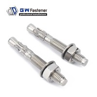 Boulon à coin GW 1/4 3/8 1/2 5/8 3/4 A4 SS316, ancrage à coin A2 SS304, boulon en acier inoxydable, longueur 1-3/4-12 pouces, haute capacité de charge