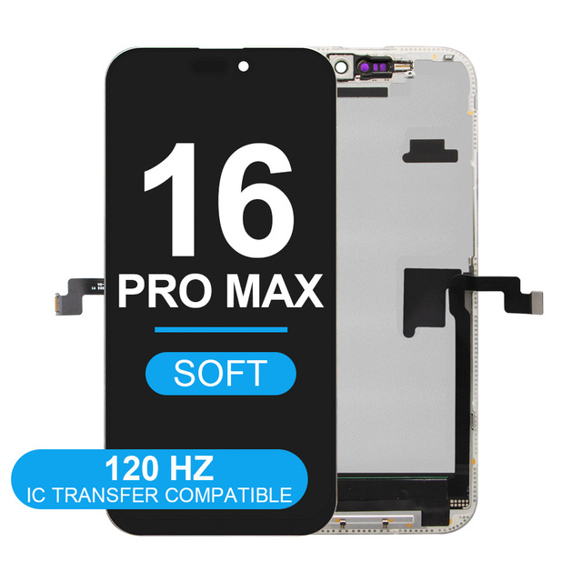Faruix High OLED Screen for 16 Pro Max Soft OLED 1:1 Size Phone Display Replacement for Iphone 16ProMax Soft Screen Ecran 120HZ