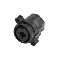 Conector NEUTRIK REAN Combo XLR y Jack de 6.35mm, 7P XLR + Jack Estéreo TS/TRS de 1/4\" (6.35mm), Montaje en Panel, Terminales de Soldadura, Negro