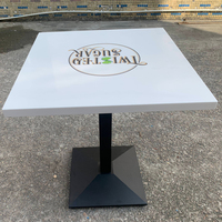 Ensemble de table à manger en pierre artificielle de luxe d'occasion hôtel et café-restaurant bureau carré avec LOGO