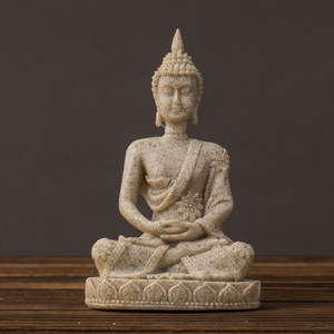 Estatua de Buda Dorada de Resina, Arte Espiritual, Adorno para el Hogar y Decoración de Estilo <span class=keywords><strong>Zen</strong></span> para Exteriores, Regalo, Artesanía de Resina - Product Image 4