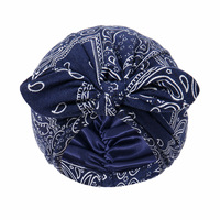 Zifeng OEM Hijab Afrika Pre Knot Inner Hijab Wanita Muslim Penutup Rambut Rontok Motif Paisley Bonnet Topi CE untuk Pemakaian Sehari-hari