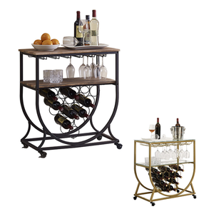 خبازين من الخشب البني مع عربة بحامل من من من من من على عجلات من أجل بطاقة رف - Product Image 6