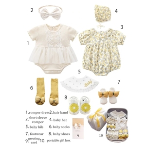 Baju Bayi vêtements en coton pour nouveau-né certifié Oeko-Tex pour nouveau-né pour bébé <span class=keywords><strong>de</strong></span> 0 à 3 mois coffret grenouillère pour filles - Product Image 3