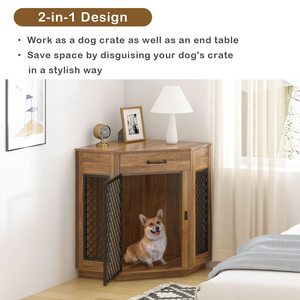 Jaula triangular irregular para mascotas con malla, adecuada para perros grandes, medianos y pequeños, casa para perros de interior. - Product Image 2