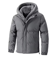Veste d'hiver pour homme, col montant, chauffante, coupe-vent, rembourrée, à capuche, en polaire, épaisse, en duvet